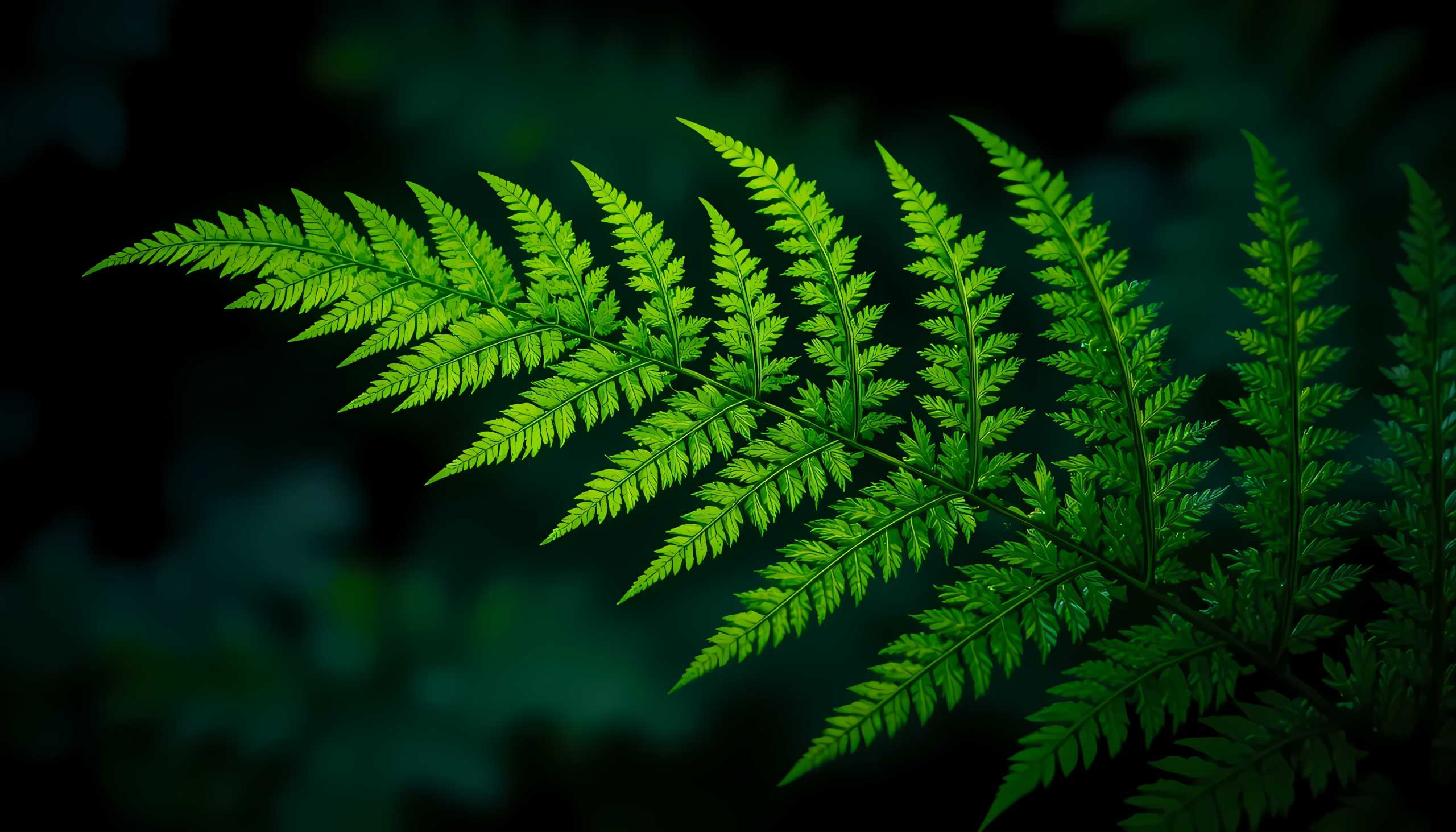 A beautiful green fern leaf in high definition, perfect for a refreshing nature-themed anime wallpaper or background.