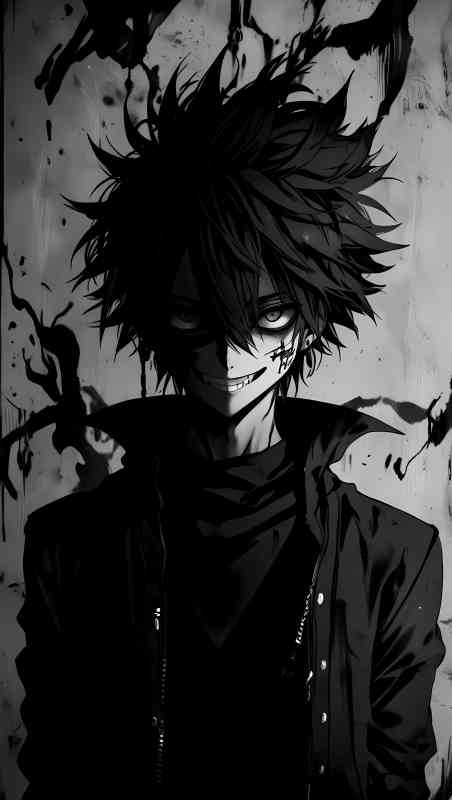 Free download of dark anime boy in intense ink shadow setting